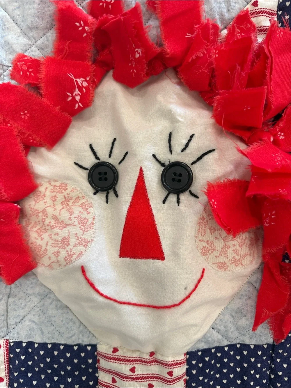 Vintage Raggedy Ann and Andy Handmade Quilt